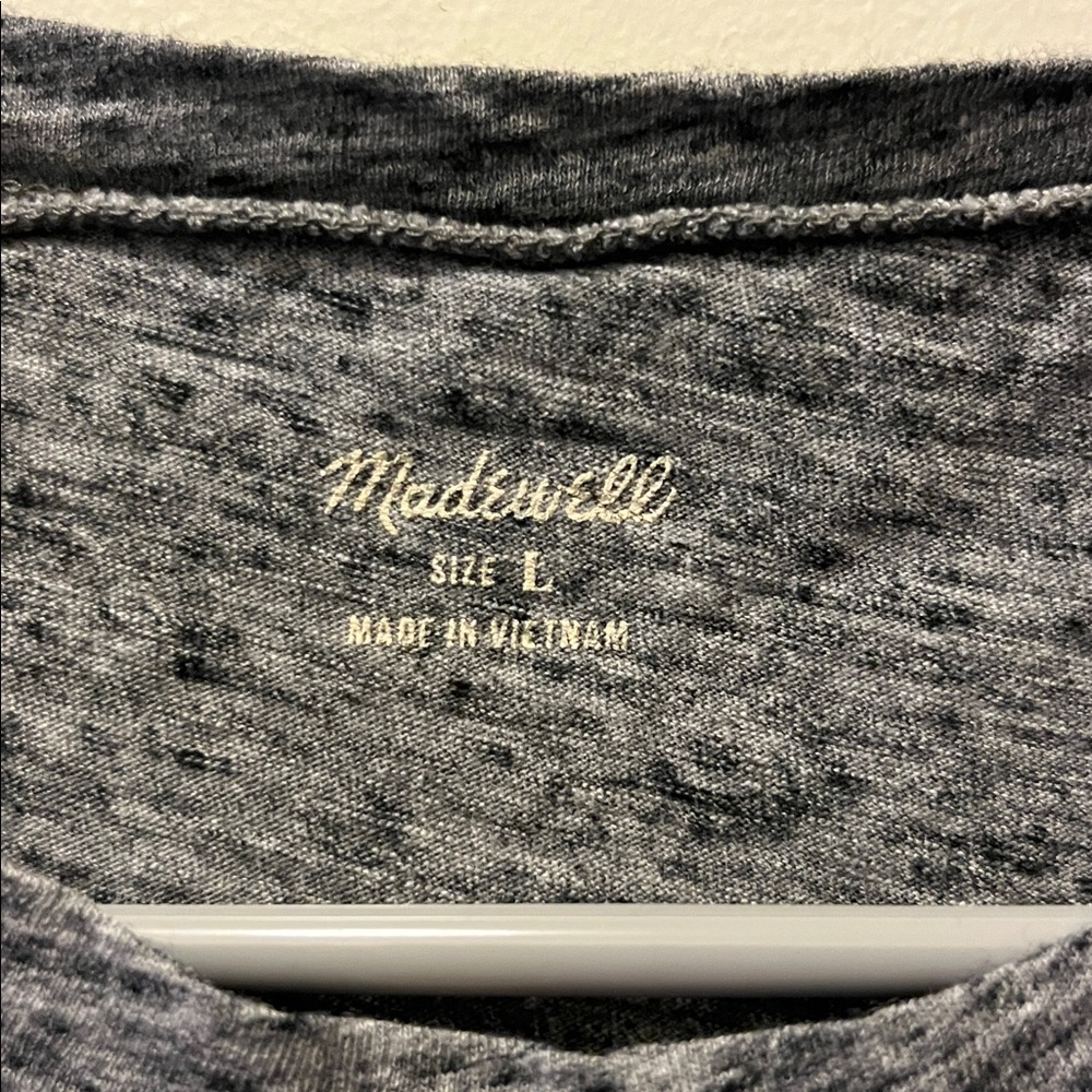 Madewell Heathered Charcoal Crewneck Tee size Large - Picture 2 of 7